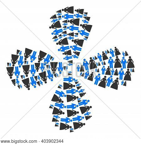 Groom With Bride Centrifugal Flower Shape. Object Whirlpool Done From Oriented Groom With Bride Item