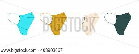 Creative Medical Mask In Different Colors Protection Against The Virus.