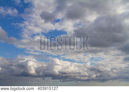 Dramatic Loudscape Above The River Before Rain
