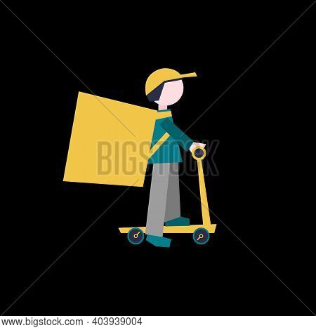 Delivery By Scooter. There Is Room For Text.