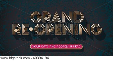 Grand Opening Or Re Opening Vector Illustration For New Store