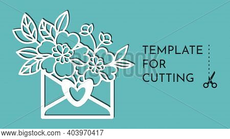 Note And Flowers.templates For Decoration. Elements For Cutting Paper, Plotter Or Laser Cutting.