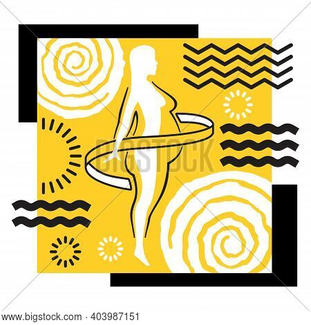 Losing Weight Comparsion - Diet, Fitness Or Liposaction Logo - Fat Woman Body In Dashed Line And Sli