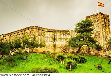 Sohail Castle In Fuengirola, Malaga Spain. Tourist Attraction, Place To Visit. Holidays On Costa Del