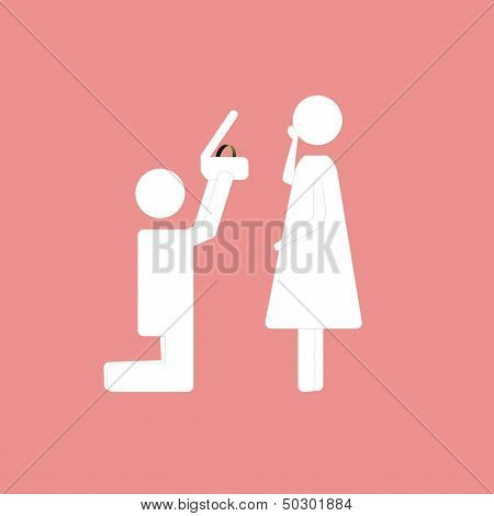 Pictogram which represent  couple in love