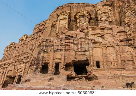 the Corinthian Tomb in nabatean petra jordan middle east