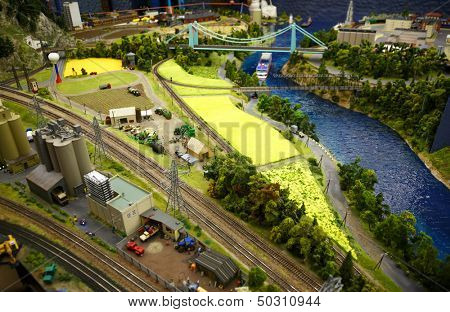Saint Petersburg, RUSSIA - August 25: Fragment Big Grand Maket Russia, St. Petersburg 25, 2013 in Russia. Grand Maket Russia the world's largest model of Russia from Kaliningrad to the Far East.