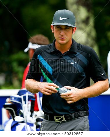 NORTON, MA-SEP 1: Kevin Chappell waits to tee off the fourth hole during the third round at the Deutsche Bank Championship at TPC Boston on September 1, 2013 in Norton, Massachusetts. 