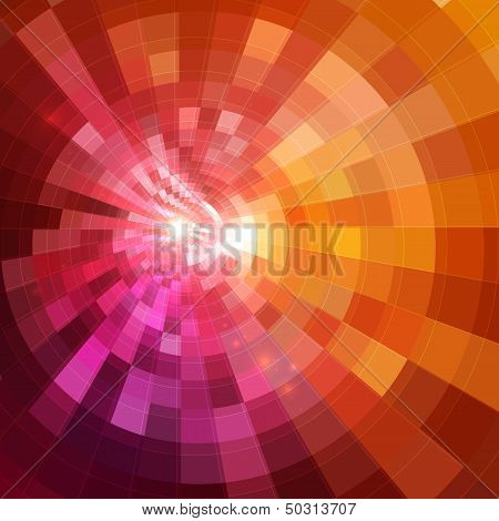 Abstract red shining circle tunnel background