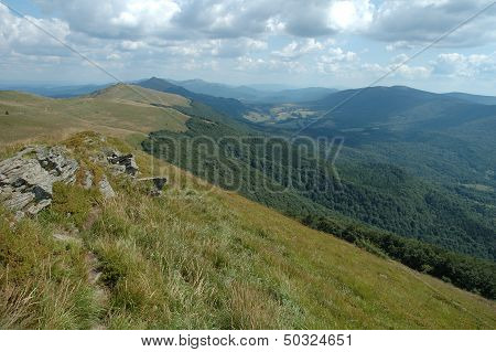 Rock On Trail In Bieszczady Mountains