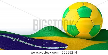 Brazilian Flag And Soccer Ball