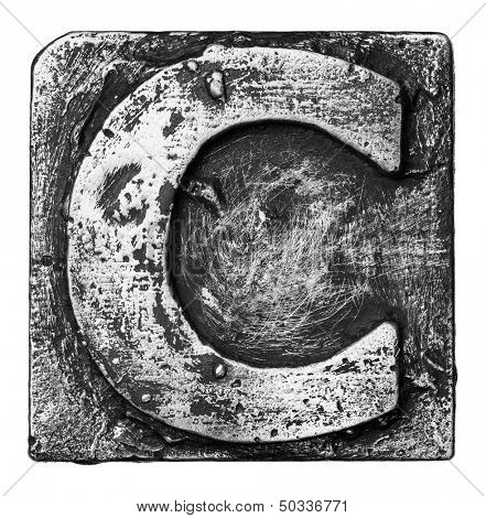 Metal alloy alphabet letter C