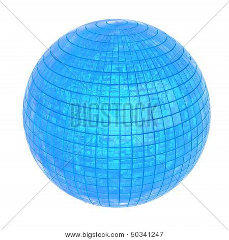 Shiny blue sphere, 3D