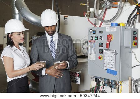 Building contractors in timber factory
