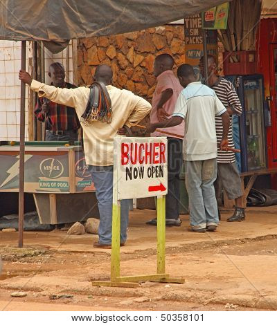 Ugandan Men Play Pool