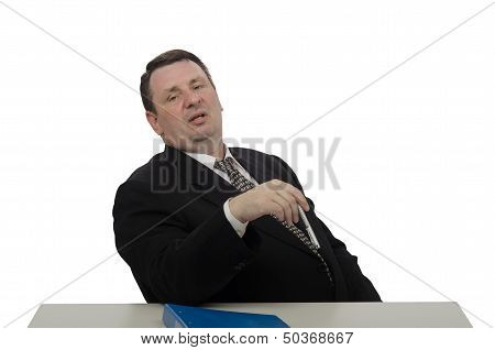 A Middle-aged Expert Performs Stress Interview
