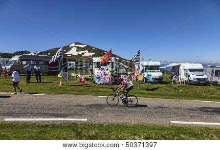 Amateur Cyclist On The Road Of Le Tour De France