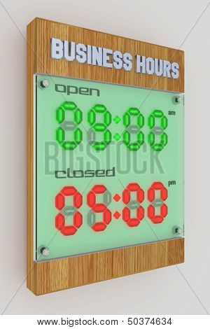 Business Hours - Digital Led Light 12Hr (am-pm)