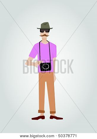 Hipster with camera