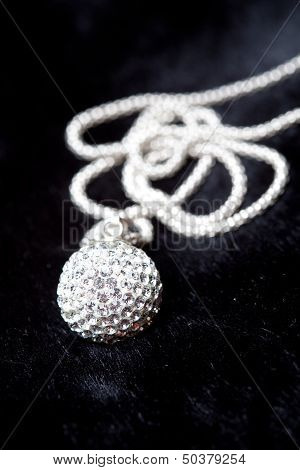 Silver Jewlery On Black Background