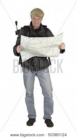 Phtographer Hiker With Map