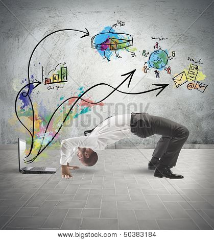 Acrobatic Businessman