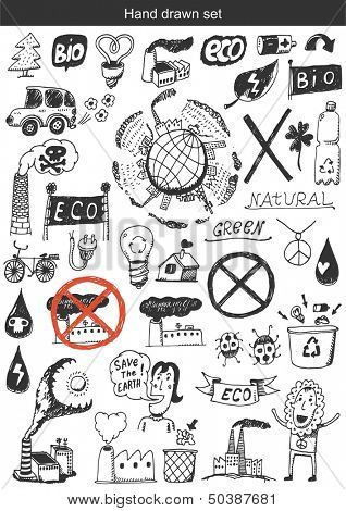Hand draw set - ecological