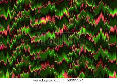 Wavy lines pattern - luminescent emerald with deep pink.