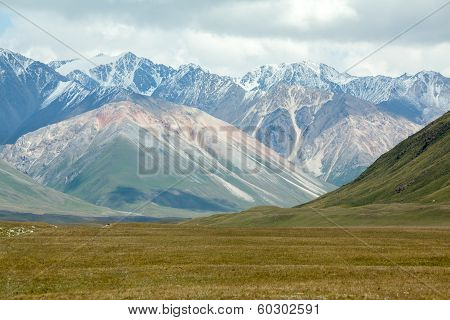 Landscape of high Tien Shan mountains, Kirgizia