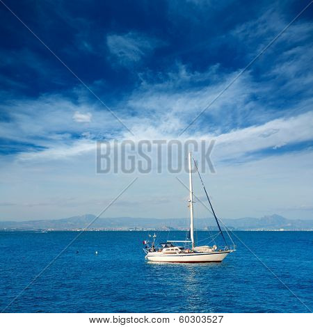 Tabarca island boats in Alicante Valencia Province of Spain