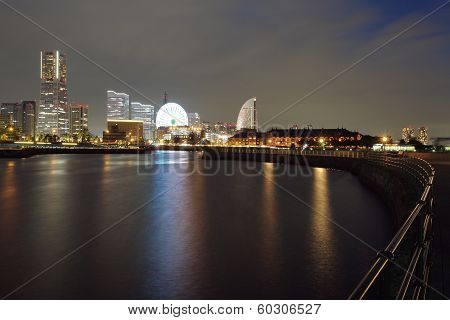 Yokohama skyline at minato mirai area at night view