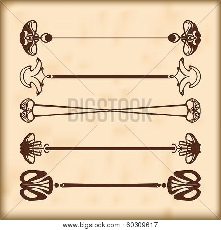 Retro Design Elements Text Dividers And Decorations