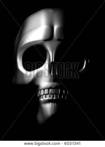 크롬 두개골의 전면 보기