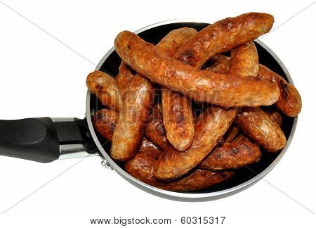 Frying Pan Full Of Sausages