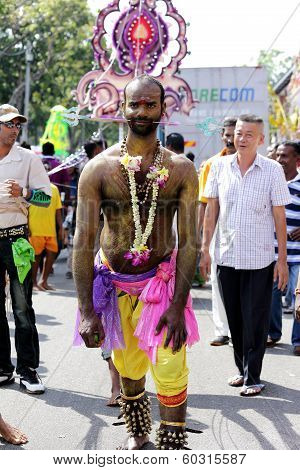 Penang, Malaysia - January 17: Indian Devotee Prepare For Celebrate At Thaipusam Festival On January