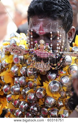 Penang, Malaysia - January 17: Indian Devotee Prepare For Celebrate At Thaipusam Festival On January