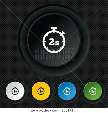 Timer 2s sign icon. Stopwatch symbol.