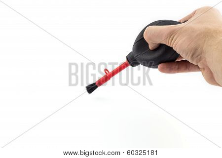 Hand Uses Bellow