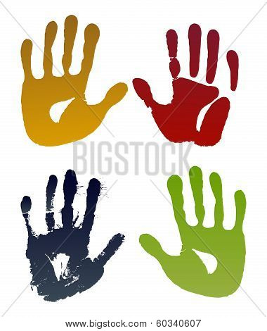 Old Woman Four Hand Prints