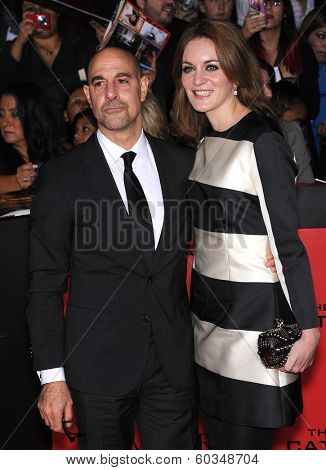 LOS ANGELES - NOV 18:  Stanley Tucci & Felicity Blunt arrives to the 