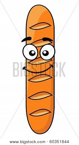 Happy cartoon French baguette