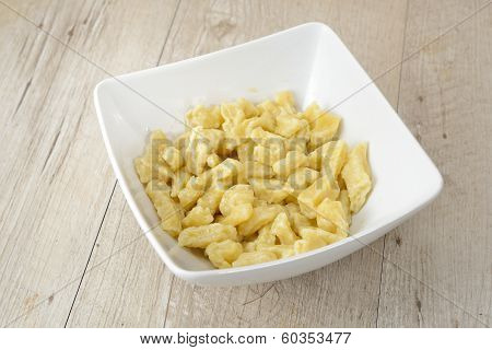 typical Hungarian dish with meat goulash and dumplings