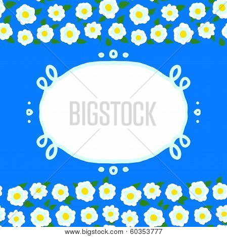 Vector card with floral seamless frame