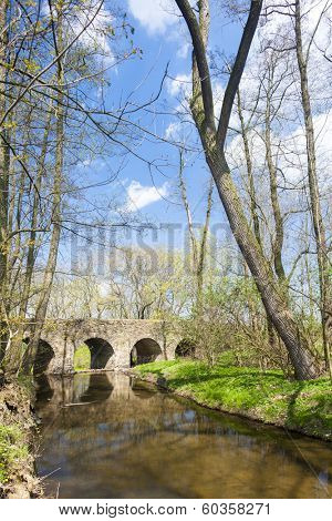 baroque bridge in Vlci Dul near Zasmuky, Czech Republic