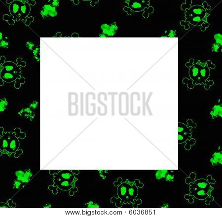 Zielony czaszki i rama Splatters