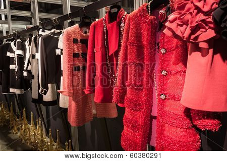 Dresses On Display At Mipap Trade Show In Milan, Italy
