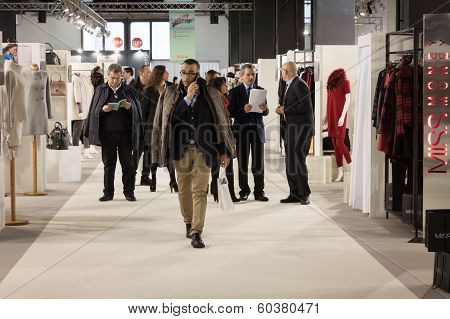 People Visiting Mipap Trade Show In Milan, Italy