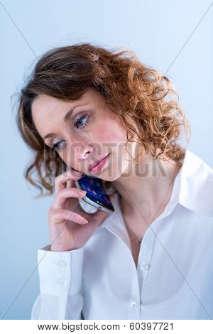 isolated portrait of a beautiful young executive woman