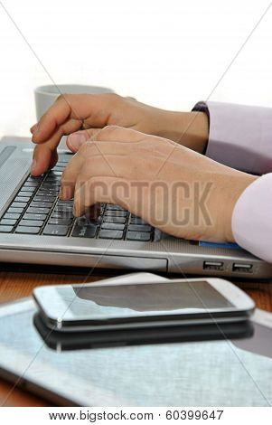 Office With Computers And Phones