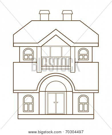 Flat house isolated on white background (vector illustration)